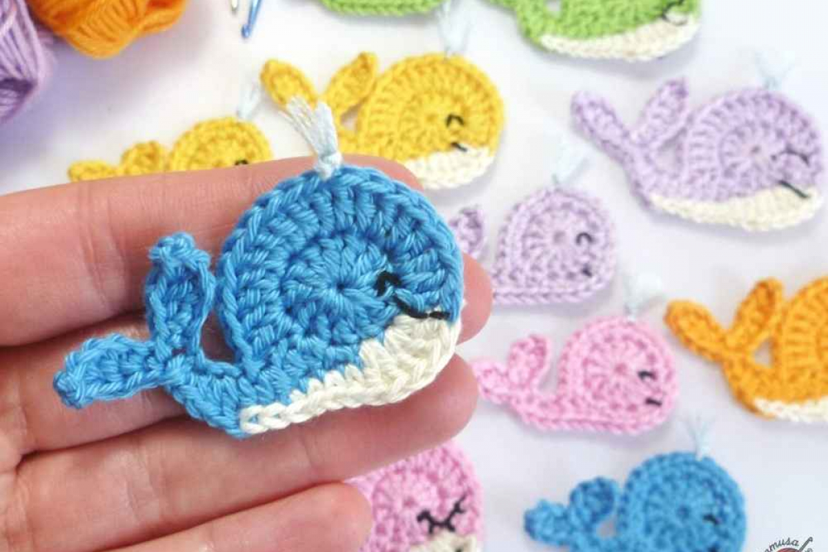 Free Crochet Whale Applique Crochet Pattern Shared on Yarn Society